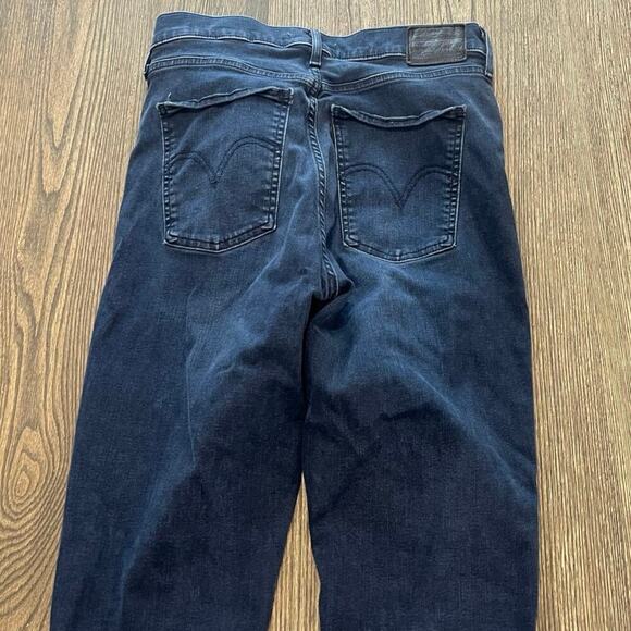 Levi's Womens Mile High Super Skinny Jeans Raw Hem Denim Dark Wash Blue Size 30 - Picture 3 of 13